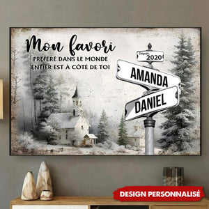 Poster Personnalisé – Panneau de Rue avec Prénoms & Date Spéciale