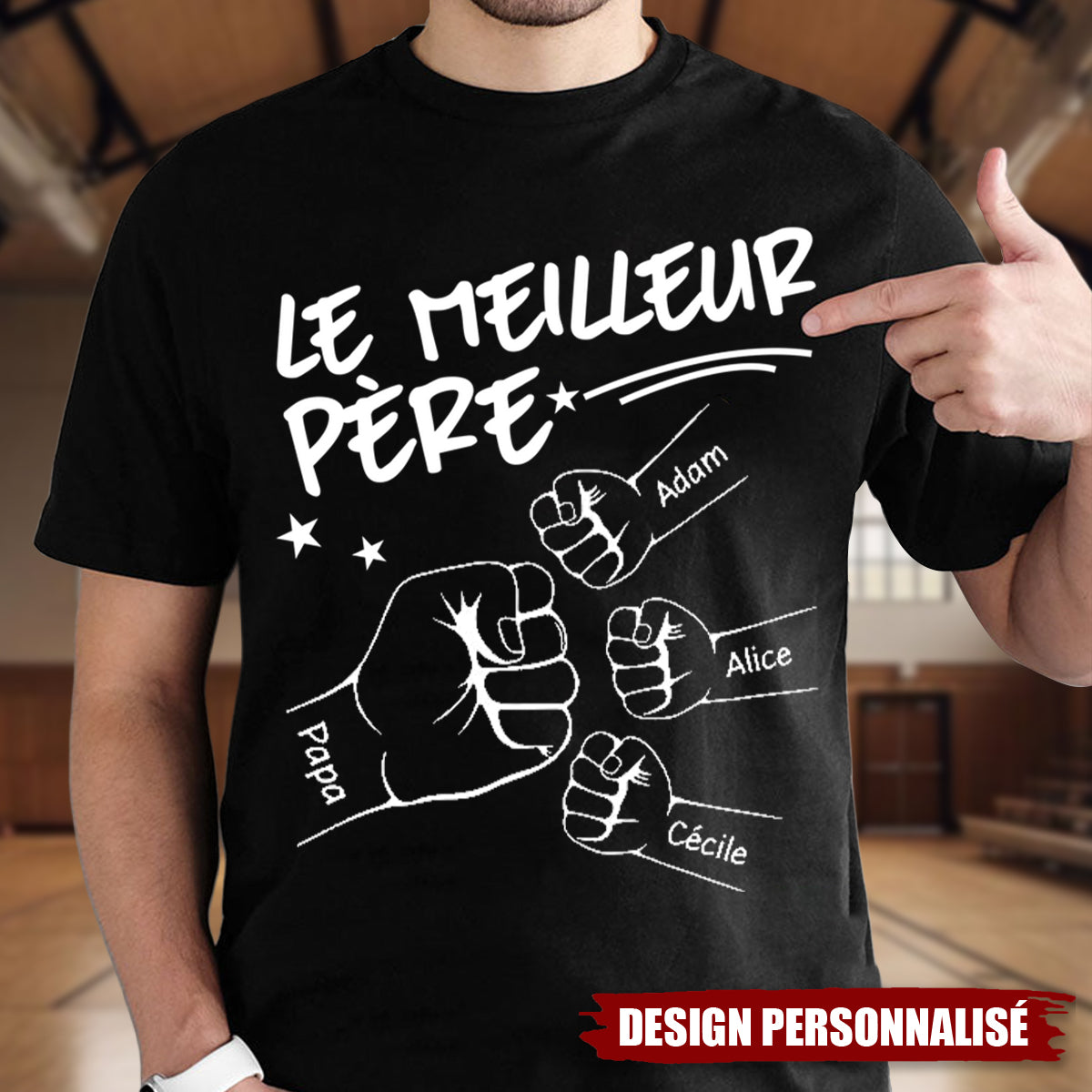 T-shirt personnalisé "Le meilleur papa"– Cadeau unique pour la fête des pères