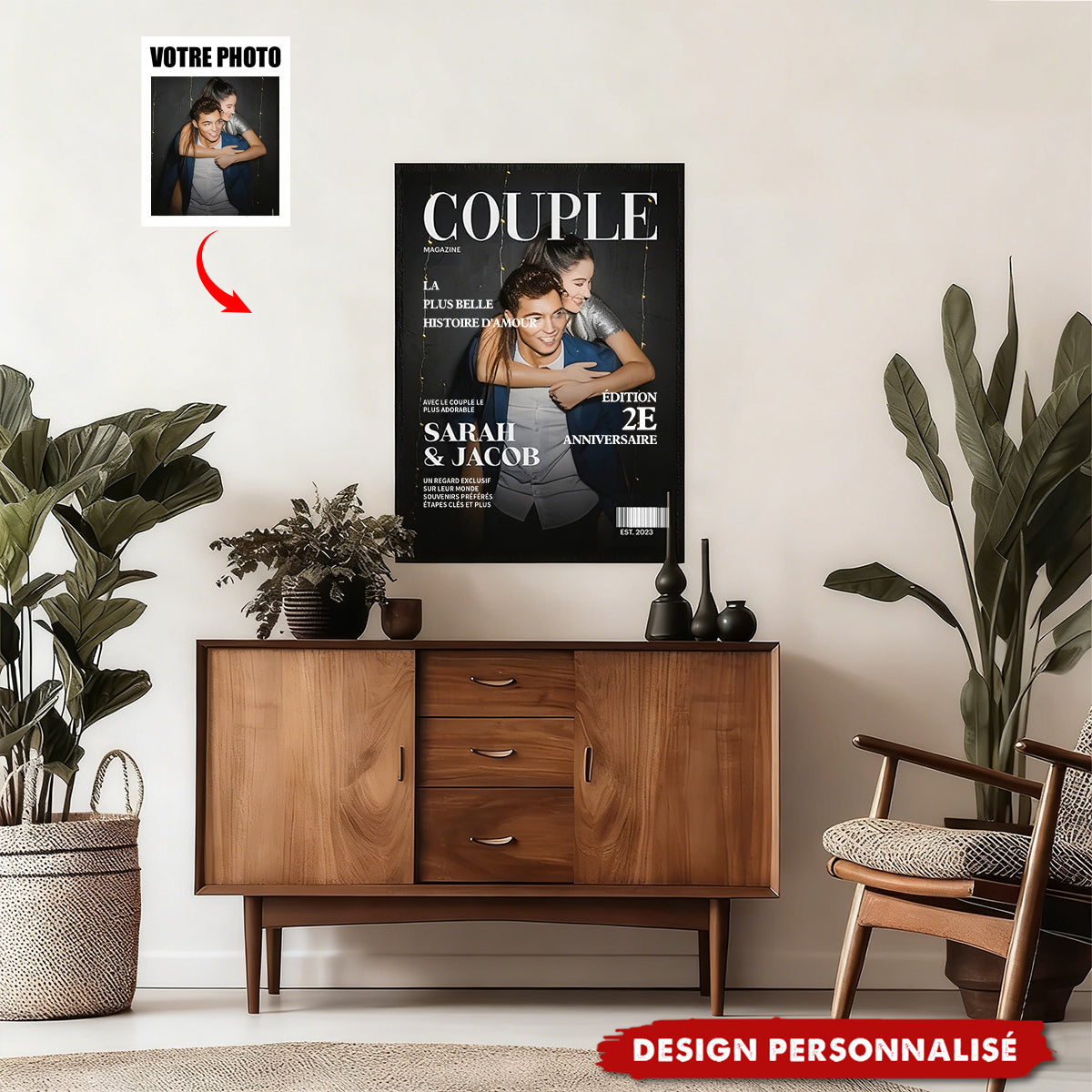 Affiche Personnalisée « Couple Magazine » — Votre Histoire d’Amour en Couverture