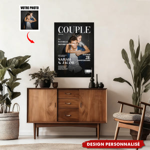 Affiche Personnalisée « Couple Magazine » — Votre Histoire d’Amour en Couverture