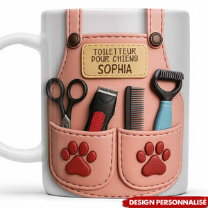 Mug Personnalisé Toiletteur pour Chiens - Cadeau pour les amoureux des chiens