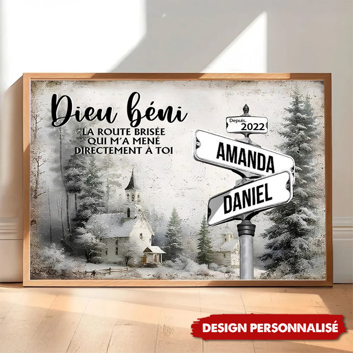 Poster Personnalisé – Panneau de Rue avec Prénoms & Date Spéciale