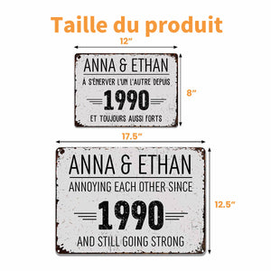 Plaque Métallique Personnalisée – À s’énerver l’un l’autre depuis… et toujours aussi forts