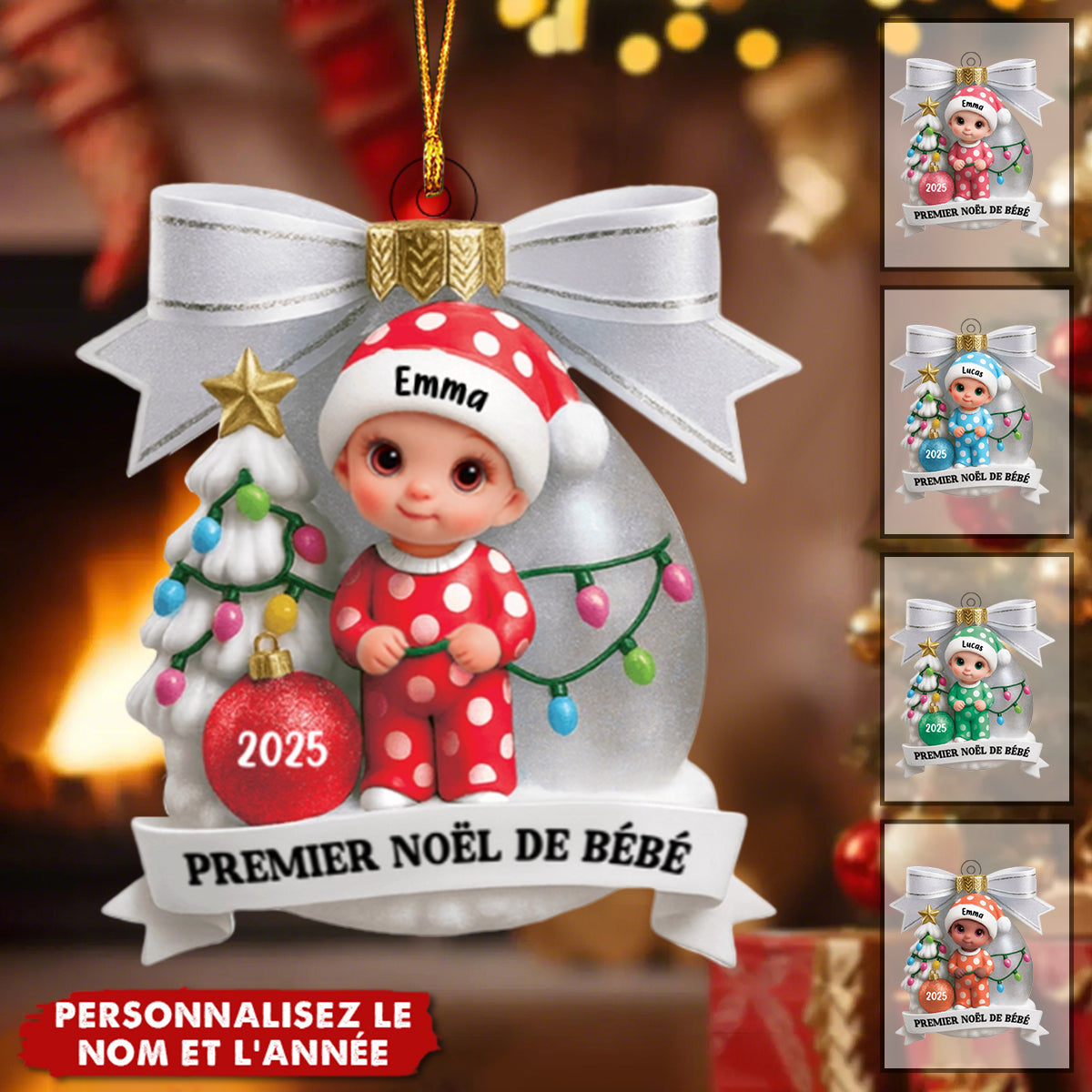 Décoration de Sapin Personnalisée – Premier Noël de Bébé