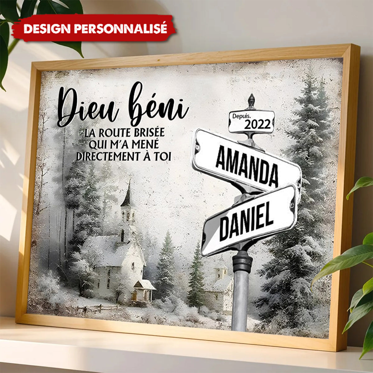 Poster Personnalisé – Panneau de Rue avec Prénoms & Date Spéciale