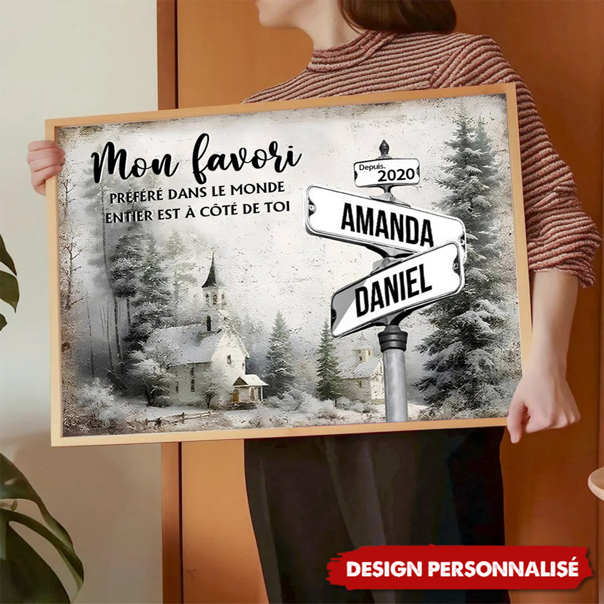 Poster Personnalisé – Panneau de Rue avec Prénoms & Date Spéciale