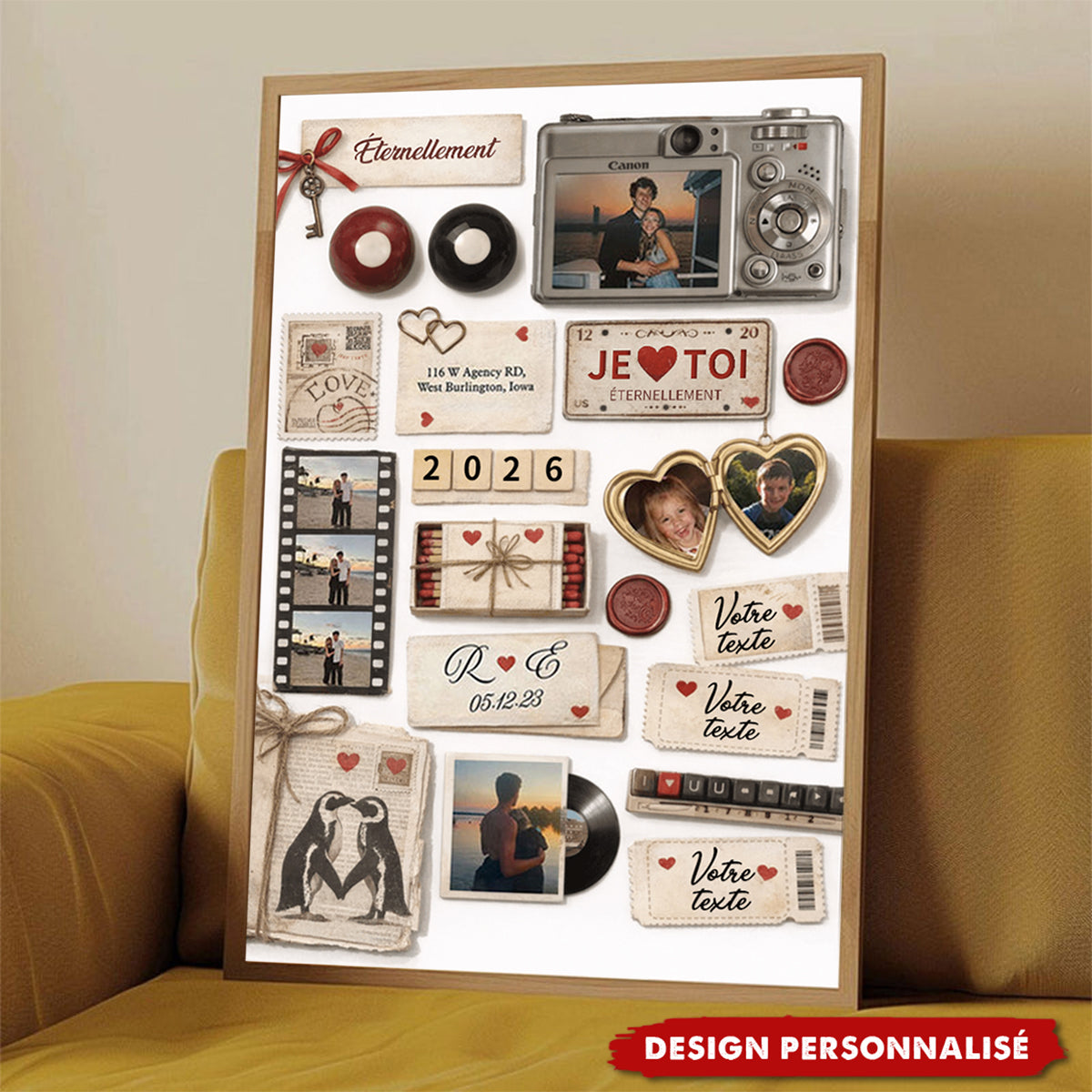 Affiche Personnalisé Souvenirs d’Amour – Cadre Photo Collage