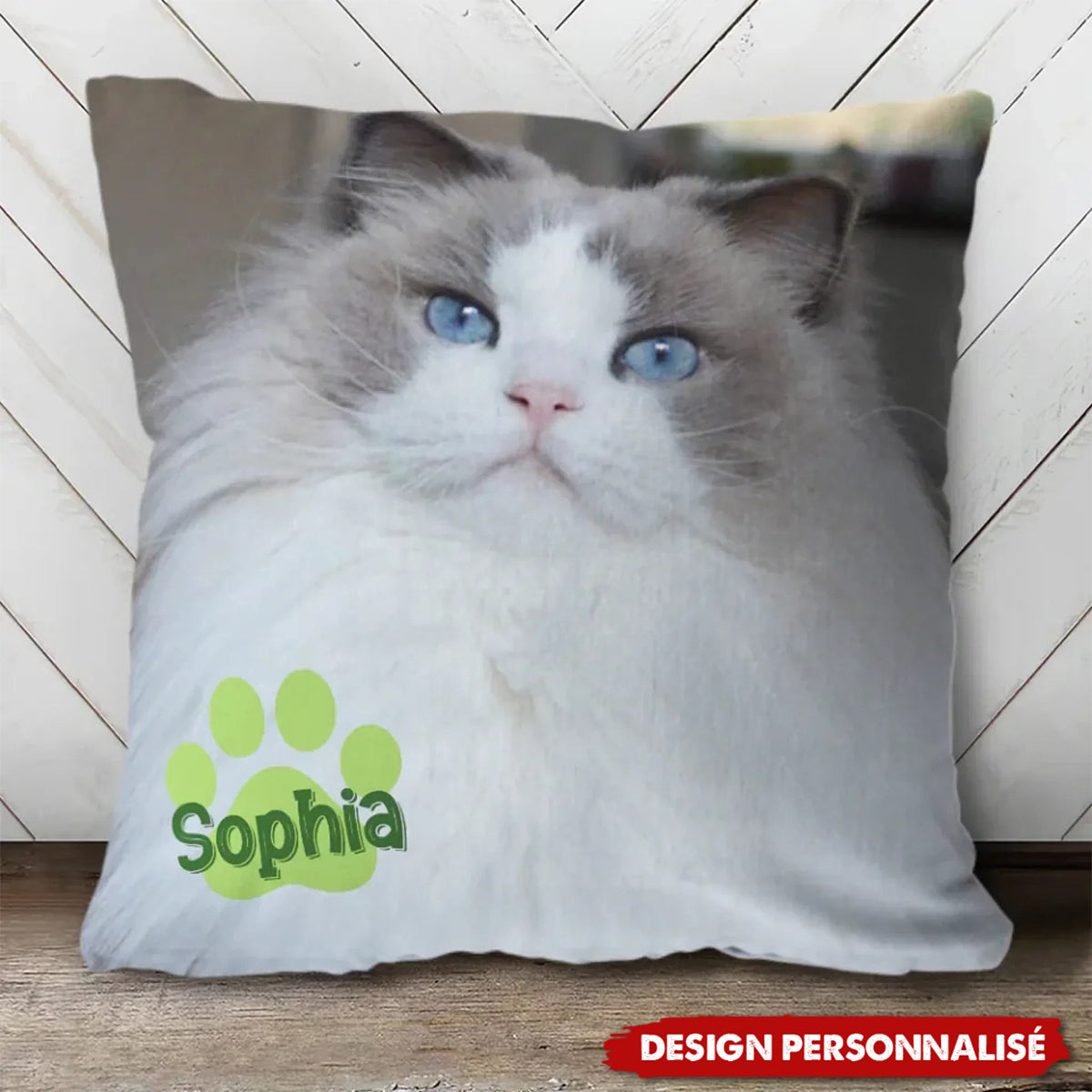 Coussin Personnalisé avec Photo d’Animal – Cadeau Doux et Unique