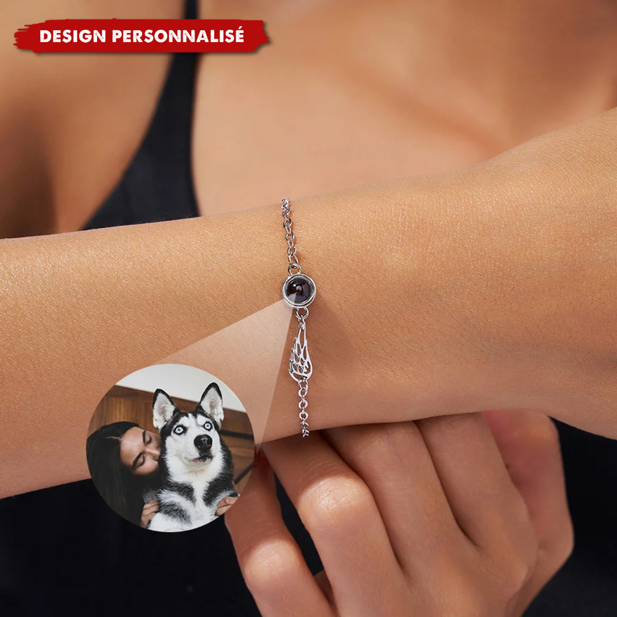 Bracelet de projection ailes d’ange – Un cadeau unique et élégant