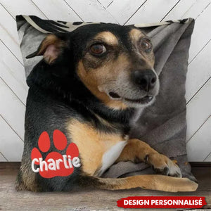 Coussin Personnalisé avec Photo d’Animal – Cadeau Doux et Unique