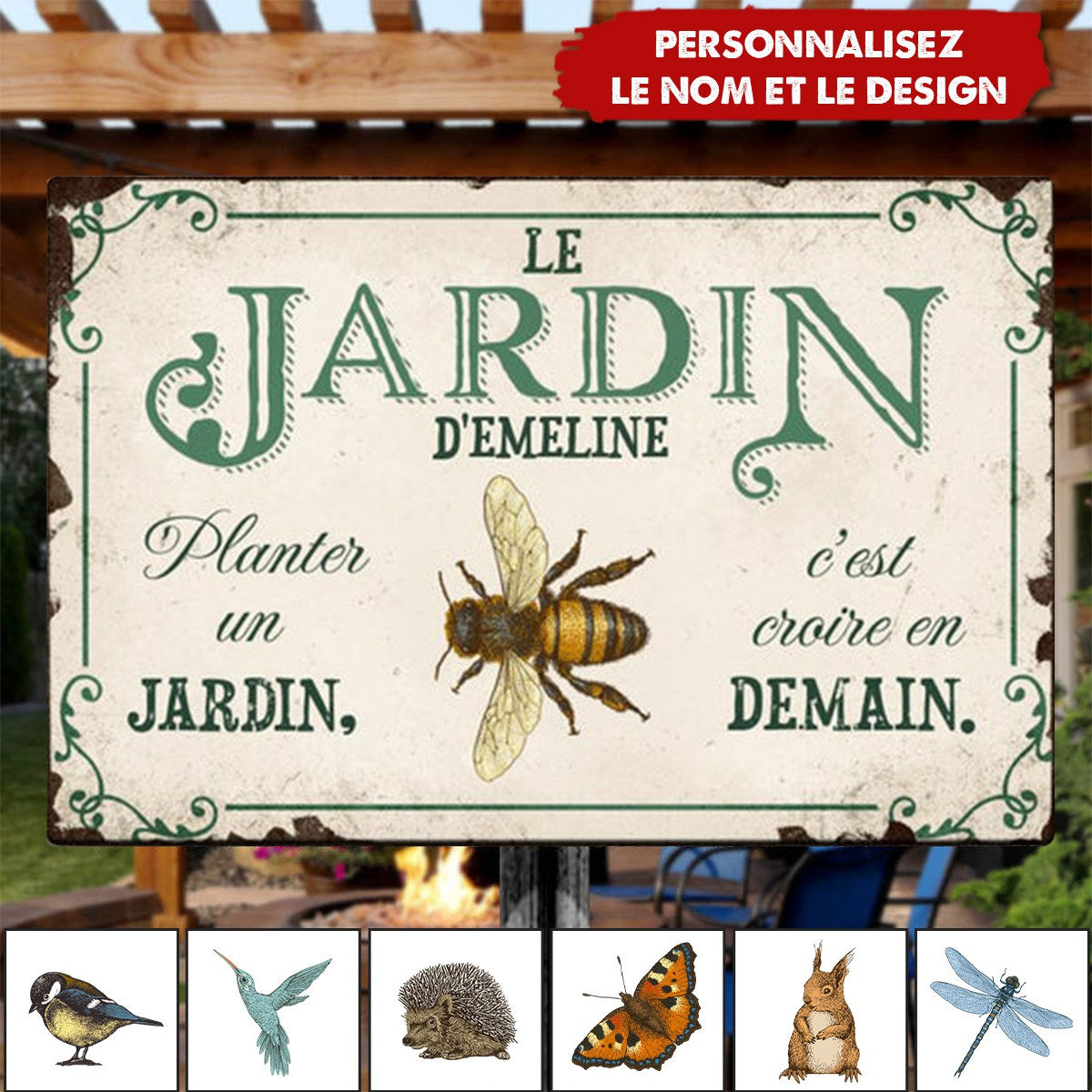 Joie dans le jardin – Outdoor-Pancarte de porte