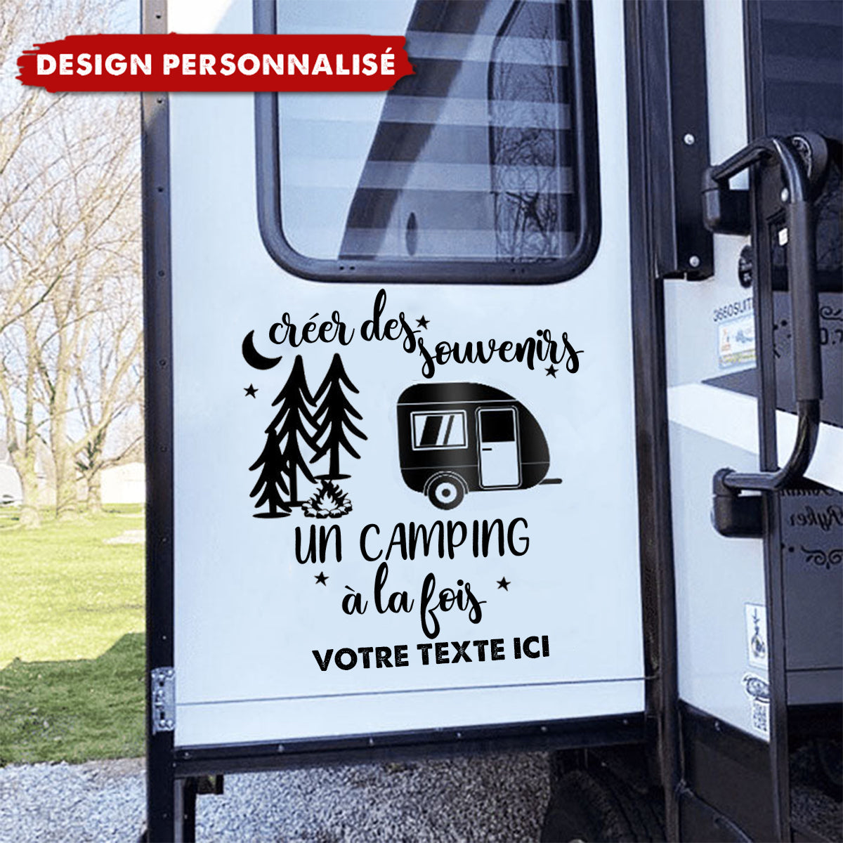 Autocollant Camping Personnalisé – Créez des Souvenirs, Un Camping à la Fois