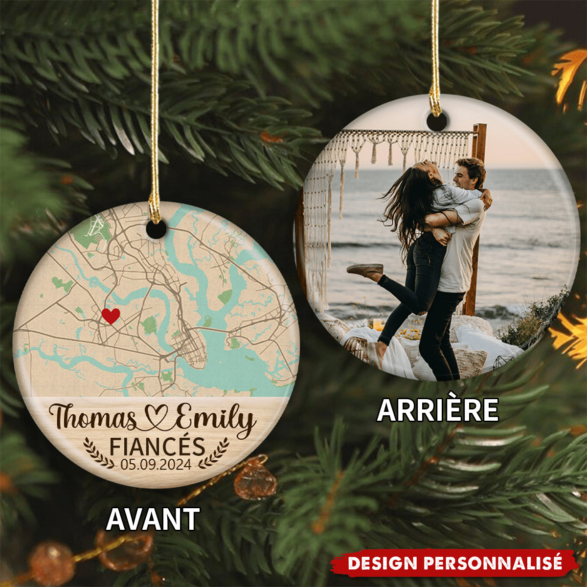 Ornement Céramique Personnalisé – Un cadeau significatif pour les couples