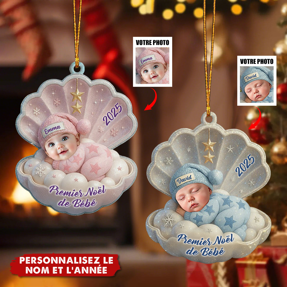 Ornement de Premier Noël de Bébé - Cadeau Unique et Tendre