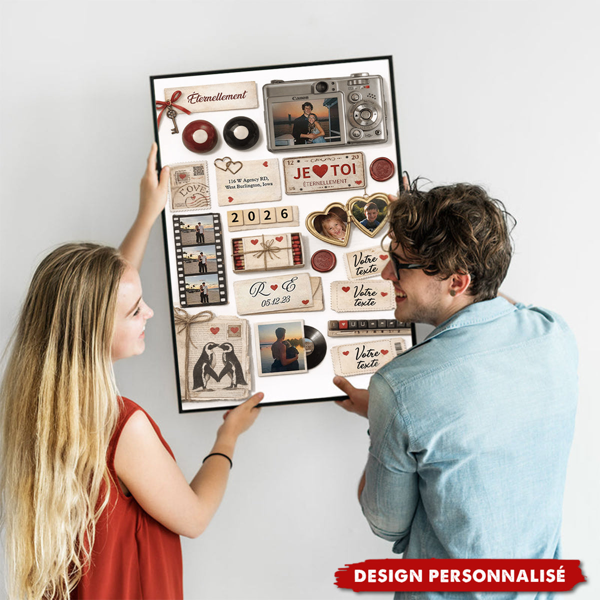 Affiche Personnalisé Souvenirs d’Amour – Cadre Photo Collage