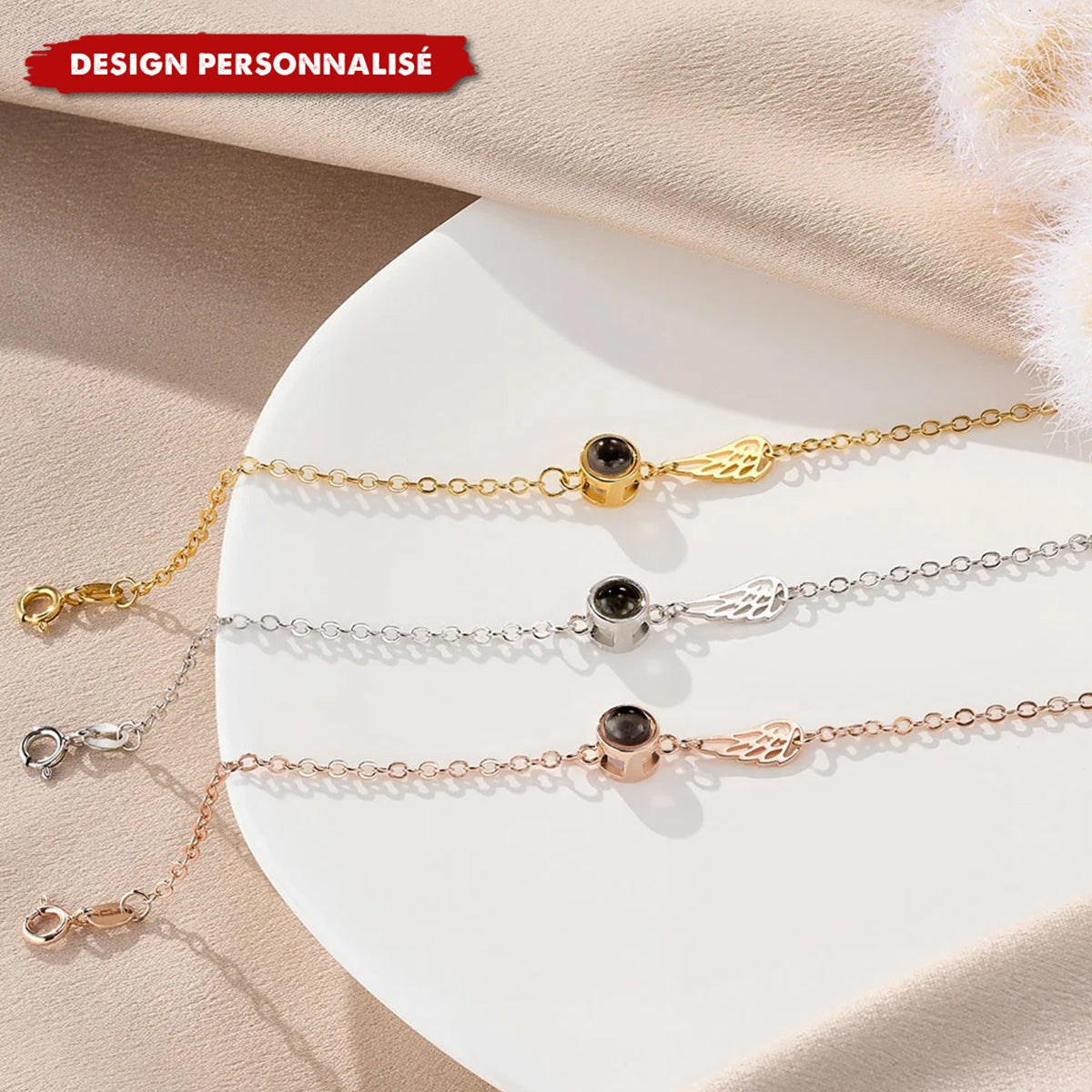 Bracelet de projection ailes d’ange – Un cadeau unique et élégant