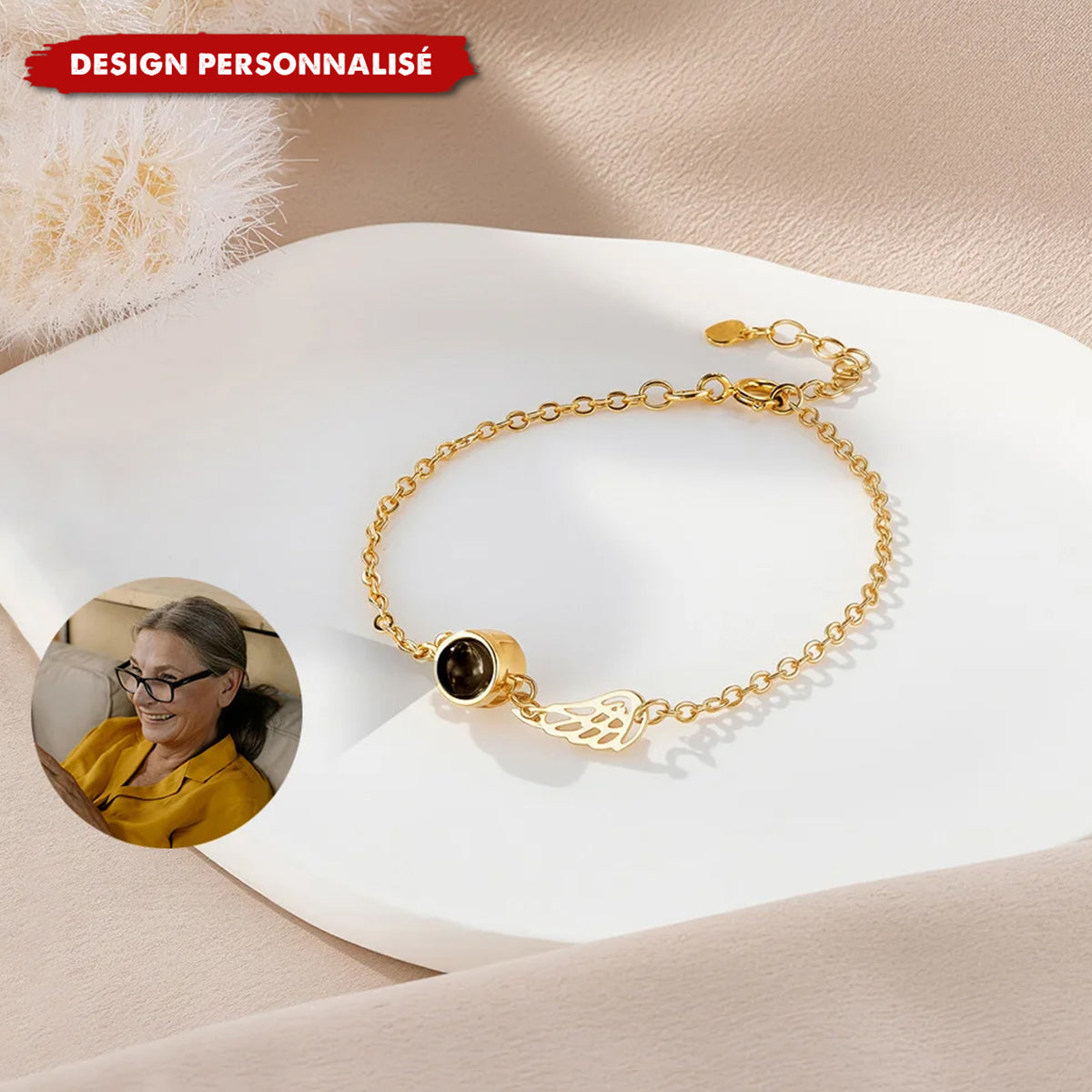 Bracelet de projection ailes d’ange – Un cadeau unique et élégant