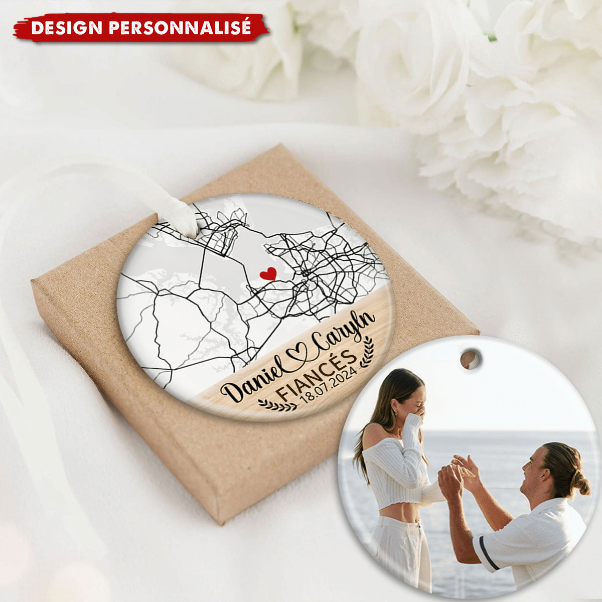 Ornement Céramique Personnalisé – Un cadeau significatif pour les couples