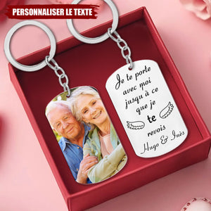 Porte-Clés Personnalisé avec Photo – "Je te porte avec moi jusqu’à ce que je te revoie"