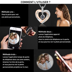 Collier Photo Personnalisé avec Noms  – Cadeau d’Amour pour Anniversaire ou Noël