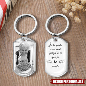 Porte-clés personnalisé avec photo – “Je te porte avec moi jusqu’à ce que je te revois”