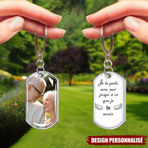 Porte-clés personnalisé avec photo – “Je te porte avec moi jusqu’à ce que je te revois”
