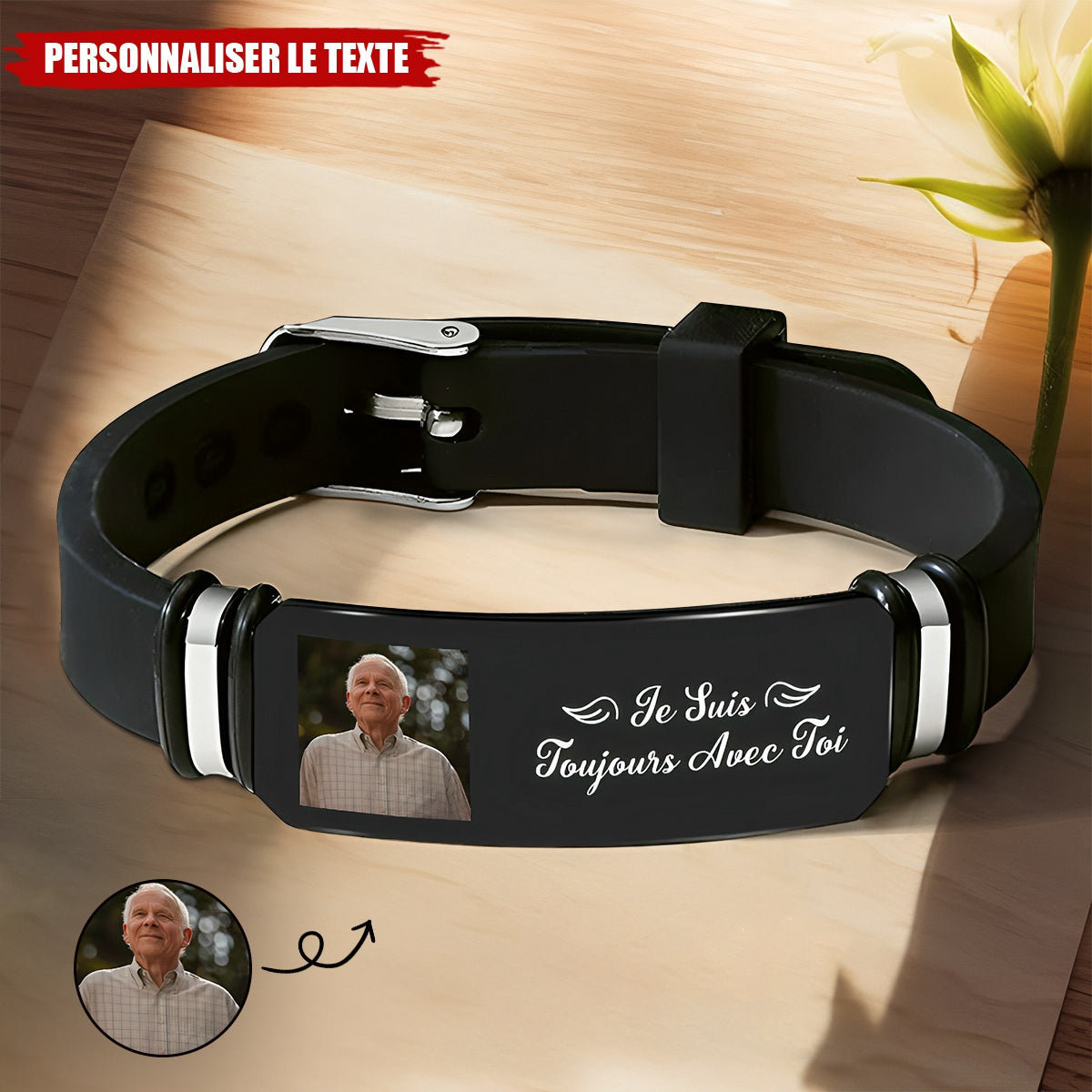 Bracelet Souvenir Personnalisé avec Photo – Je Suis Toujours Avec Toi