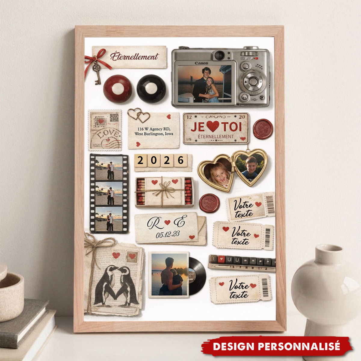 Affiche Personnalisé Souvenirs d’Amour – Cadre Photo Collage
