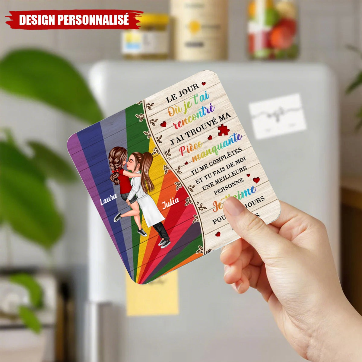 Aimants de Réfrigérateur en Acrylique Personnalisés – Cadeau Romantique et Unique