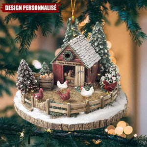 Suspension Personnalisée Ferme de Poules de Rêve – Cadeau pour les Amoureux des Poules