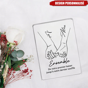 Plaque avec Noms & Citation Romantique – Cadeau Personnalisé pour Couple