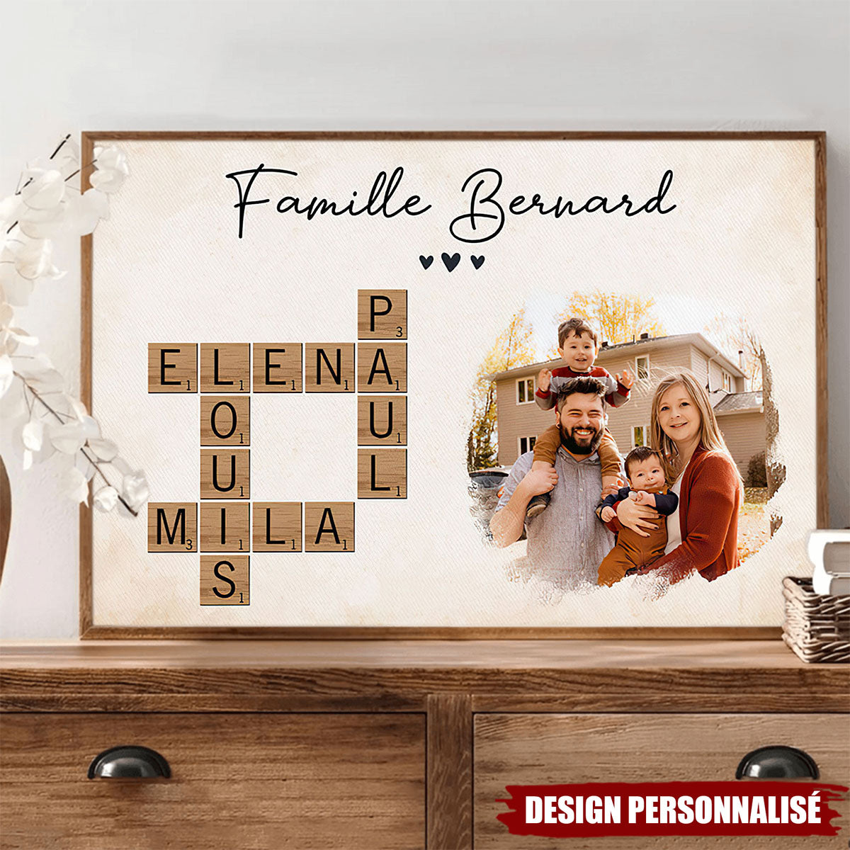 Affiche Personnalisé avec Prénoms & Photo – Souvenir Unique et Chaleureux