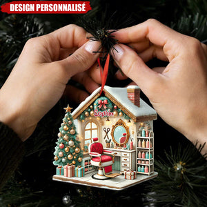Décoration de Noël Personnalisée pour Salon de Coiffure – Cadeau de Noël pour Propriétaire de Salon de Coiffure