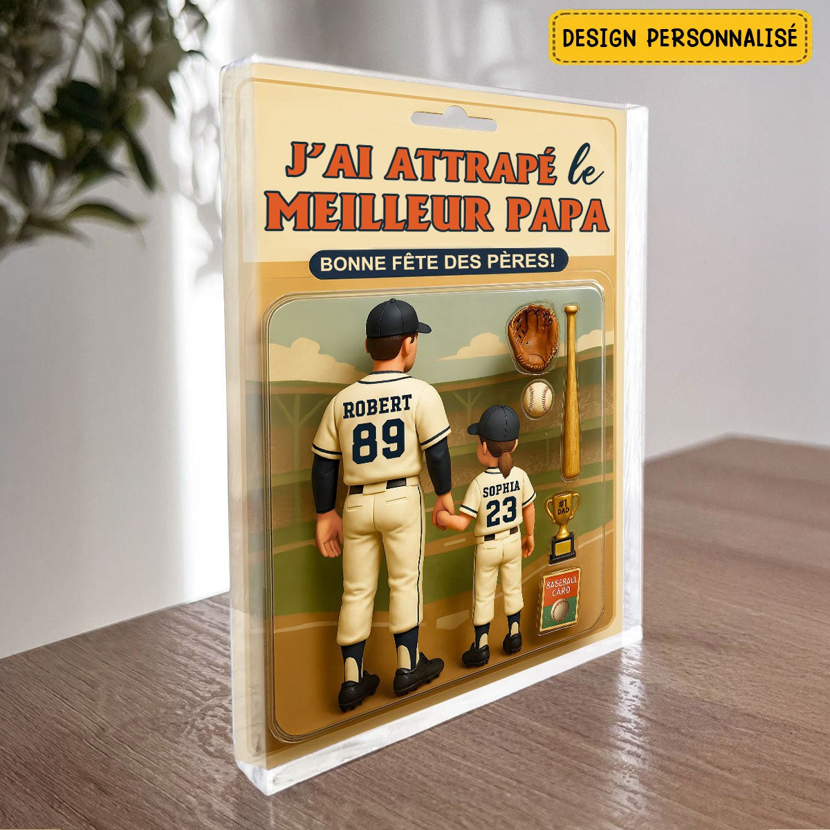 Cadeau Personnalisé Fête des Pères – "J’ai attrapé le meilleur papa"