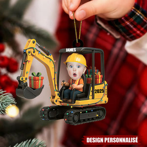 Décoration de Noël Personnalisée – Petit Conducteur de Pelleteuse