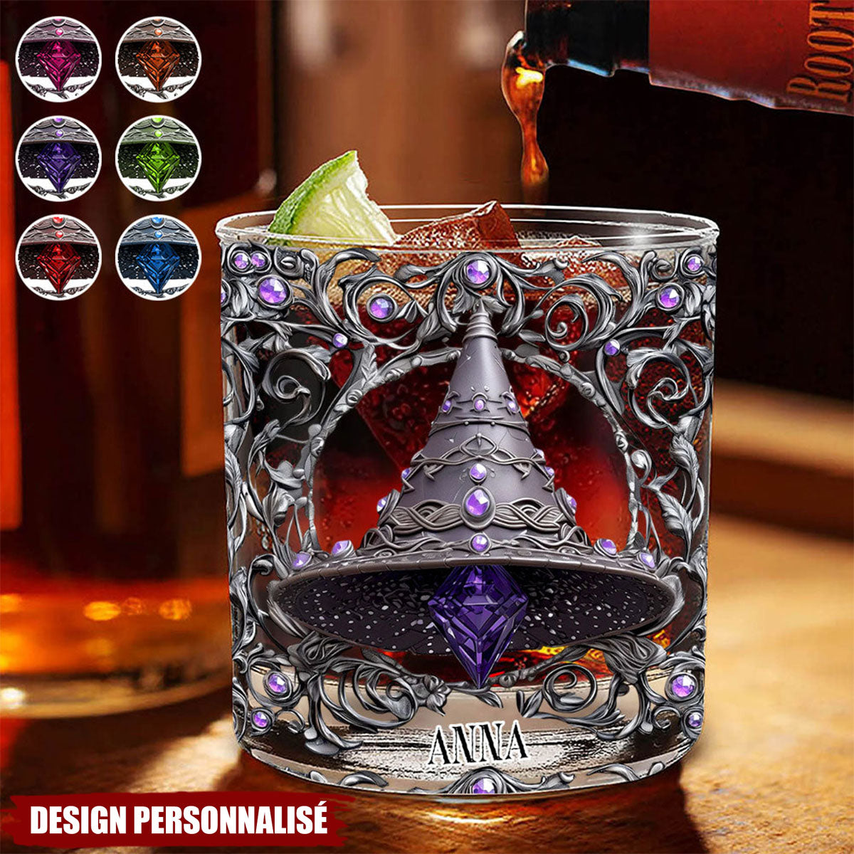 Verre à Whisky Personnalisé  – Chapeau de Sorcière Magique