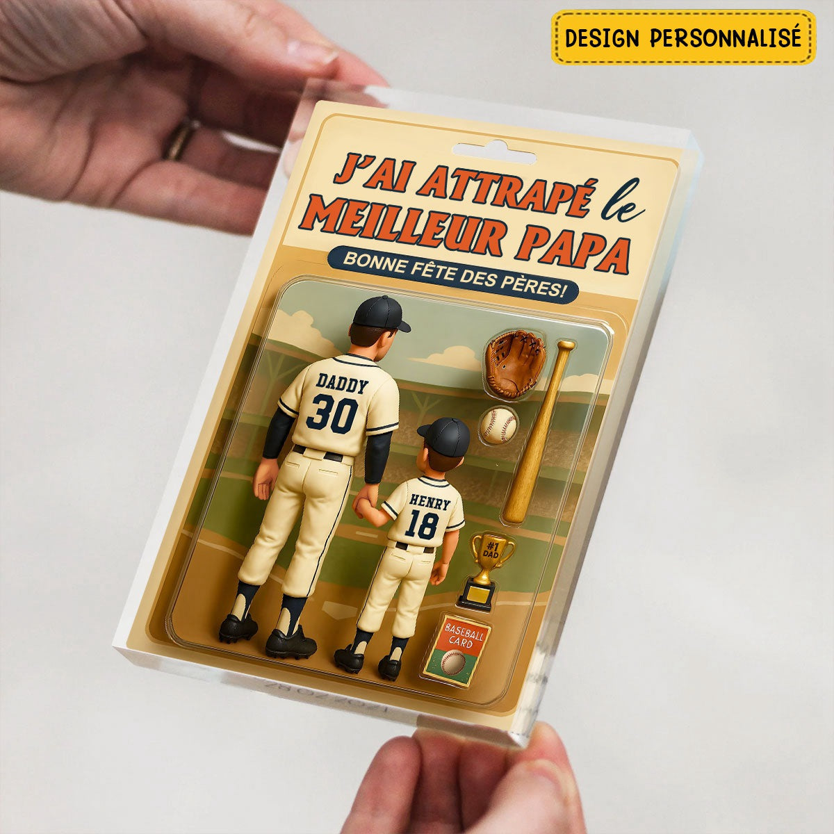 Cadeau Personnalisé Fête des Pères – "J’ai attrapé le meilleur papa"