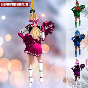 Pom-Pom Girl avec Nom ornement - Cadeau Unique pour Cheerleader