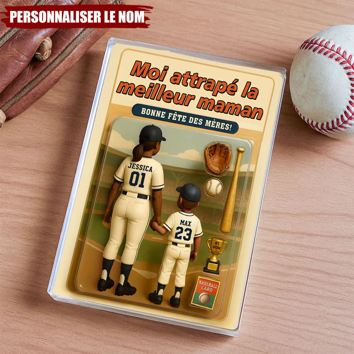 Cadeau Personnalisé Fête des Mères – Figurine "J’ai attrapé la meilleure maman"