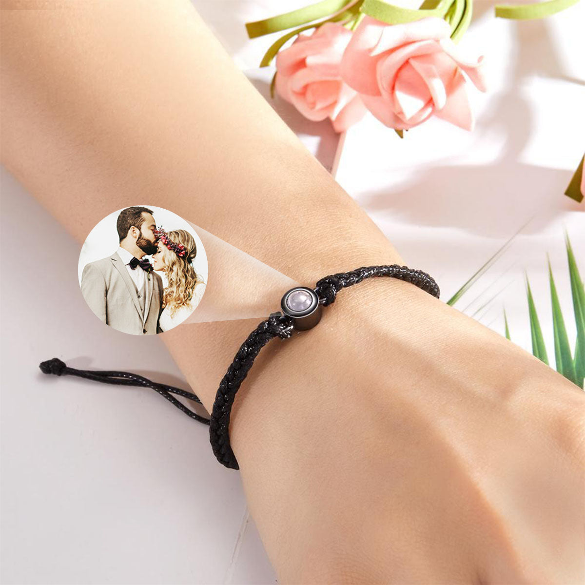 Bracelet Photo Personnalisé en Corde – Un Souvenir Unique d'Amour
