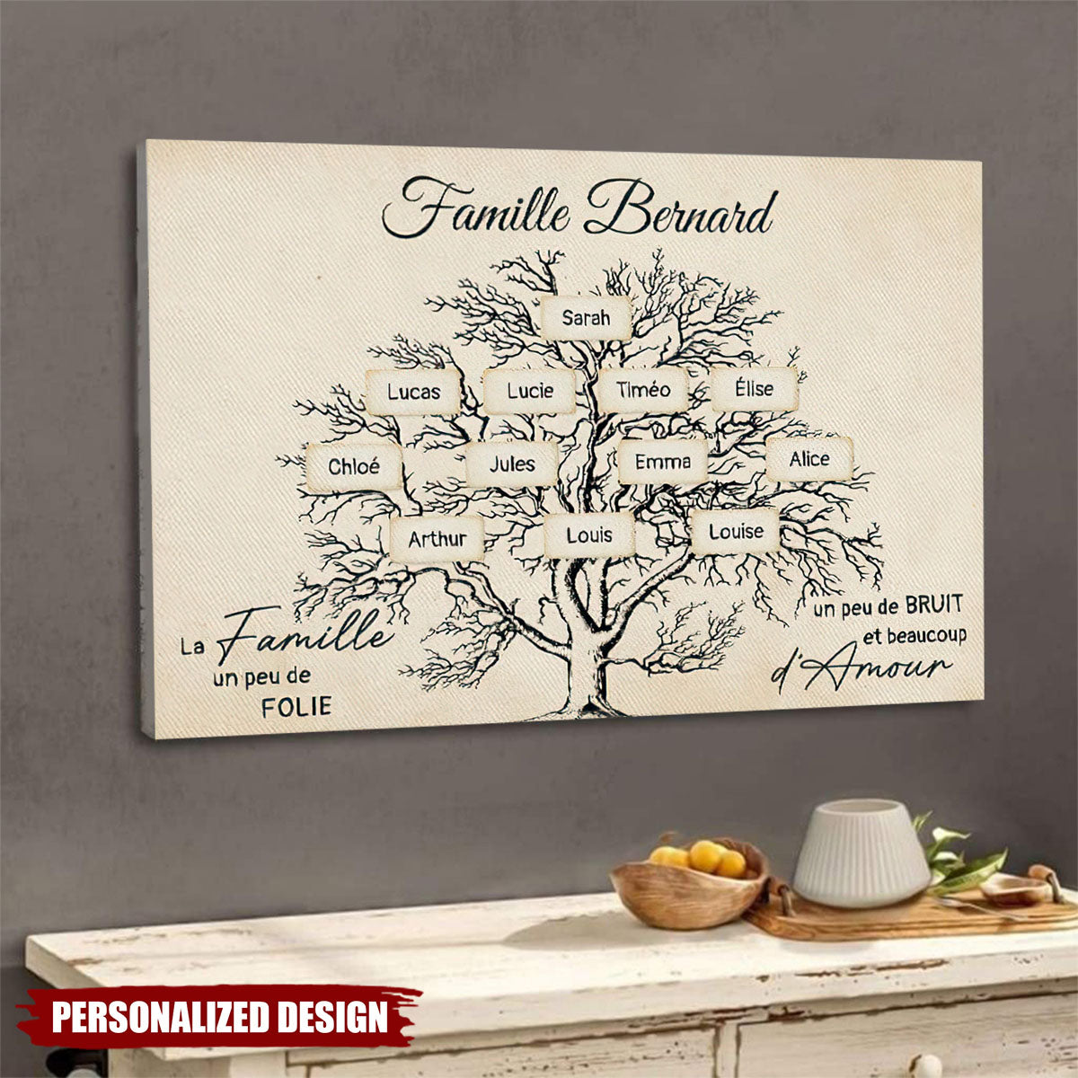 Affiche Familiale Personnalisée - Célébrez l’Histoire et l’Amour de Votre Famille