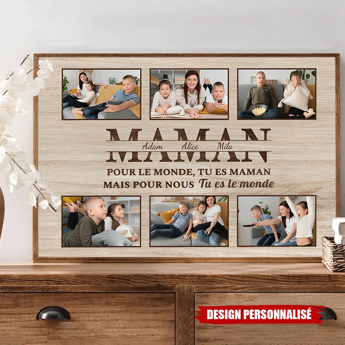 Affiche Photo Personnalisée pour Maman ou Papa – “Tu es le monde”