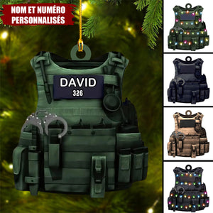 Décoration de Noël Personnalisée – Gilet Tactique avec Nom et Numéro