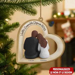 Ornement Couple Personnalisé – Vieillir Ensemble Depuis…