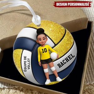 Ornement de Noël Volleyball Personnalisé - Cadeau Unique pour les Fans de Sport