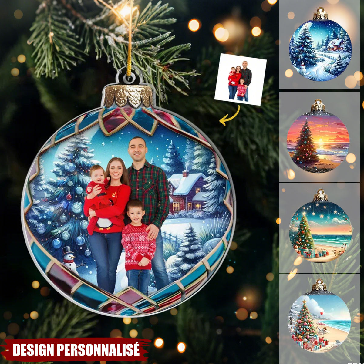 Ornement Familial Personnalisé sur Mesure - Souvenir Familial Unique