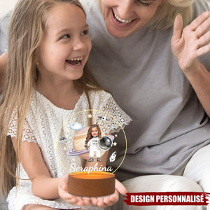 Lampe LED Personnalisée Astronaute avec Photo – Cadeau Unique pour Enfant