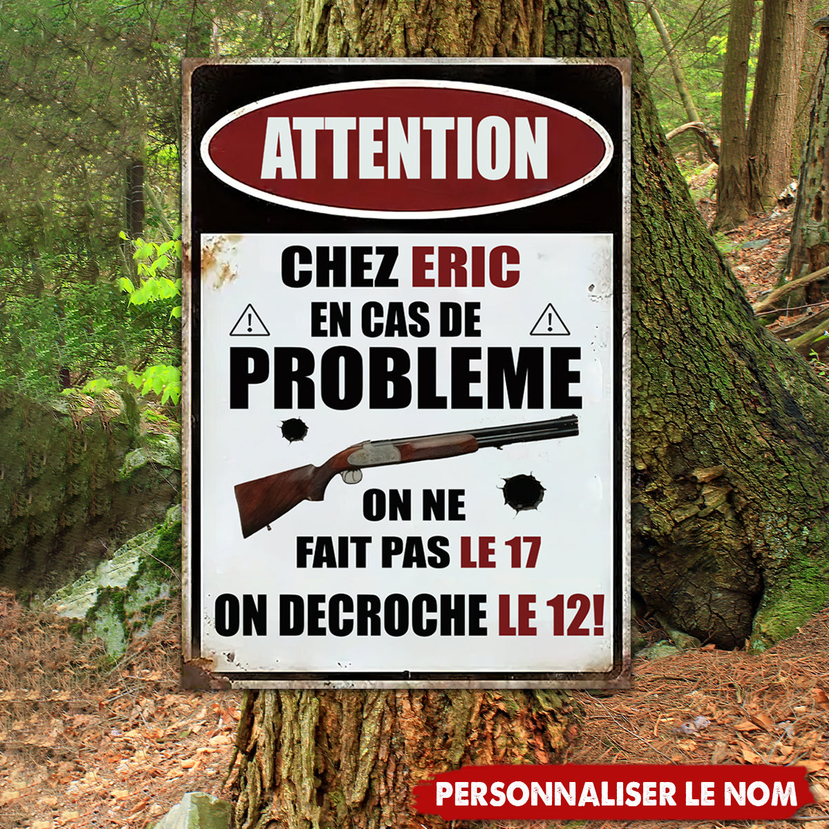 Chez Nous En Cas De Probleme Enseigne En Métal