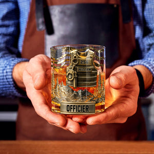 Servir et Protéger – Verre à Whisky Personnalisé pour Policier