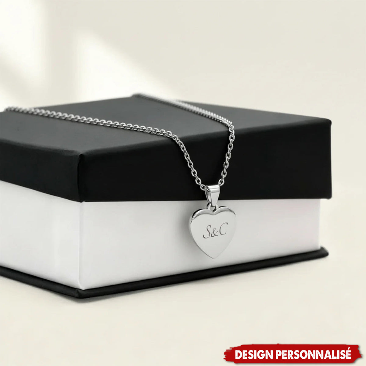 Collier Cœur Personnalisé — Gravé avec Vos Prénoms